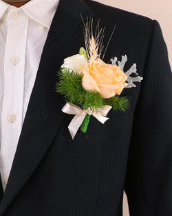 Champagne Rose Boutonniere Delivery KL & PJ