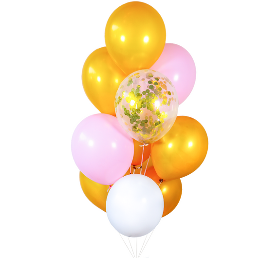 Gold Pink Balloon Bunch
