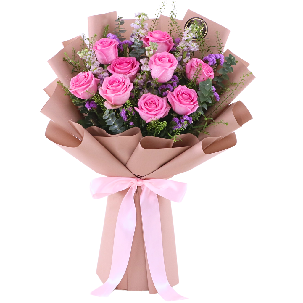 Romance Pink Roses – February Bloom Florist