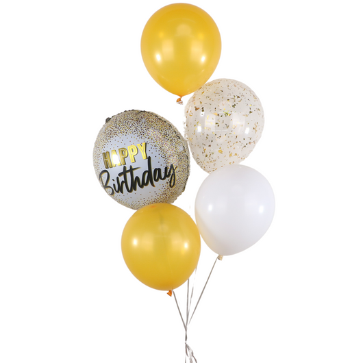 Birthday Classic Gold Balloon Bunch